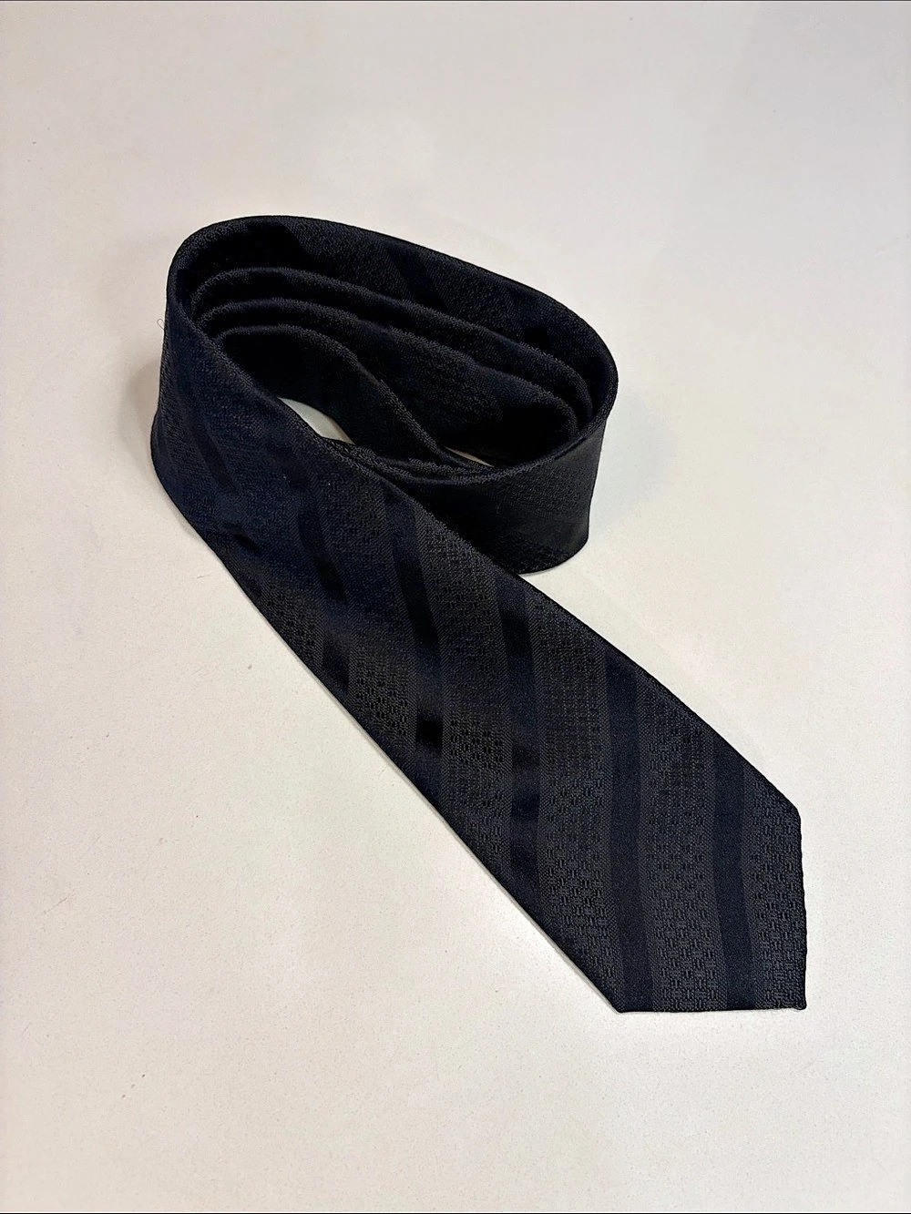 NWT Pronto Uomo Black Striped Silk Tie